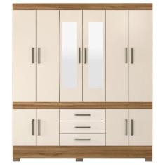 Guarda Roupa Casal 10 Portas Com Espelho 83530EL Amendola Off White De