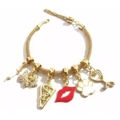 Pulseira Veterinária Cachorro Pata Seringa Esteto Folheado