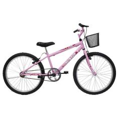 Bicicleta Aro 24 Feminina Mono Sem Marcha Com Cesta Saidx