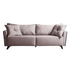 Sofá 3 Lugares Gales Veludo Bege 230 cm