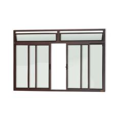 Janela Plus 4 Folhas Com Bandeira Vidro Liso 100cm X 200cm Brimak Corten