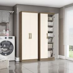 Armário Multiuso 2 Portas Margarida Henn Rústico/off White