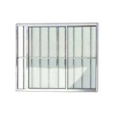 Janela Confort 2 Folhas Com Grade Vidro Liso 100cm X 150cm Brimak Brilhante