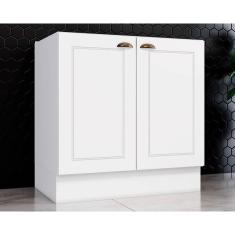Balcão De Cozinha Americana 2 Portas S/ Tampo 80cm Branco - Henn