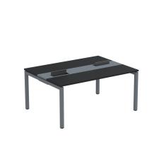Mesa Plataforma Dupla Com Pé De Aço Para Coworking 150x120 Pdc15-12-2p Preto-grafito