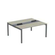 Mesa Plataforma Dupla Com Pé De Aço Para Coworking 160x140-2p Pdc16-14-2p Nogueira Casablanca-grafito