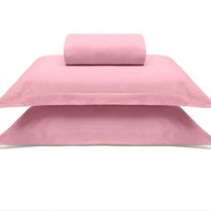 Jogo De Cama Buettner Queen Malha 100% Algodao Liso 3 Peças Image Rose