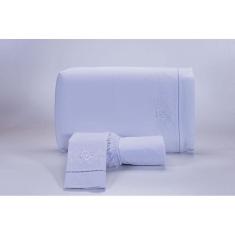 Jogo Lençol Casal Super King Size 3 Peças Branco Algodão