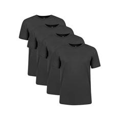 Kit 4 Camisetas 100% Algodão 30.1 Penteadas (Preta, GG)