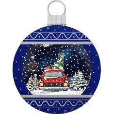 Enfeite De Natal Musical Led Neve Bola Pendurada Luzes