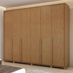 Guarda-roupa 6 Portas 6 Gavetas 100% Mdf Detroid com Pés Amêndoa Clean