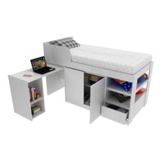 Cama Solteiro Com Escrivaninha Para Colchão 88 X 188cm Multim