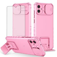 Asuwish Capa de telefone para Samsung Galaxy A05 com protetor de tela de vidro temperado e suporte para câmera deslizante suporte fino protetor móvel rígido híbrido acessórios para celular Ao5 A 05