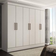 Guarda-Roupa Casal Nórdico 6 Portas 3 Gavetas Branco - Panorama Móveis