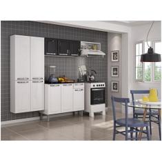 Cozinha Itatiaia Rose Compacta 4 Pecas Preto e Gabinete Branco