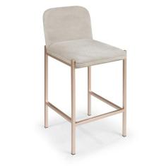 Banqueta Cássia em Aço Carbono Dourado - Drop mobiliário