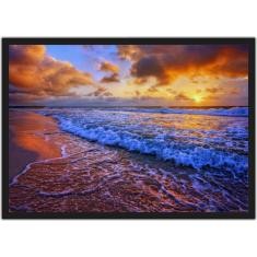 Quadro Decorativo Praia Mar Sol Paisagem Natureza Decorações Com Moldu