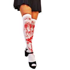 Meia 7/8 Longa Adulto Festa Fantasia Halloween: Modelo Branca Manchada