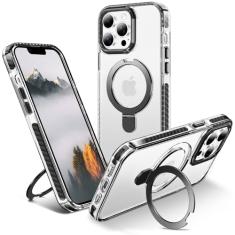 UMIONE Capa magnética para iPhone 11 Pro com suporte e anel de dedo, compatível com magsafe, placa rígida transparente à prova de choque, capa de corpo inteiro, universal para meninos e meninas 5,8 -