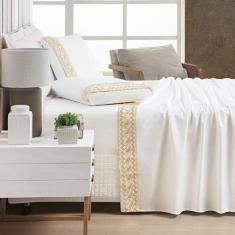 Jogo De Lençol Casal Padrão Supreme Percal 400 Fios Acetinado 4 Peças 