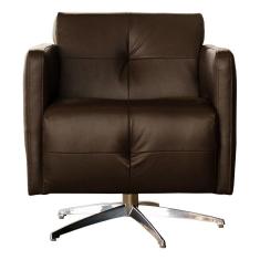 Poltrona Giratória para Sala de Estar Astana Couro Capucino - Gran Belo