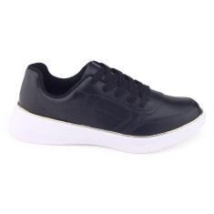 Tênis fem Beira Rio 4306.204 Napa casual filete gold cadarço