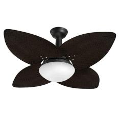 Ventilador Teto Jet Aspen Venti-Delta Preto Rattan Marrom