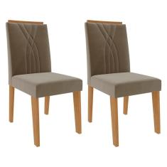 Conjunto 2 Cadeiras De Jantar Mdf Nicole Cimol Nature/joli Nature/joli