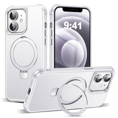 TIANLI Capa projetada para iPhone 12/12 Pro com suporte magnético invisível [compatível com Mag-safe] [proteção militar contra quedas] Capa antiderrapante à prova de choque para iPhone 12/12 Pro de