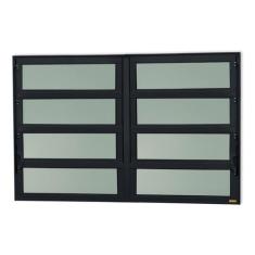 Janela de Alumínio Basculante 2 Seções 80x200cm Vidro Mini Boreal Elit