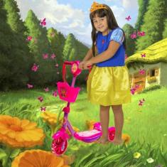 Patinete Rosa Fácil fazer Curvas Regula Altura + Vestido - DM Toys