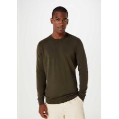 Blusão Básico Masculino Regular Em Tricô - Hering, M, Verde