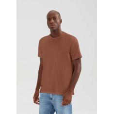 Camiseta Básica Masculina Comfort Super Cotton - Hering, XG, Marrom cl