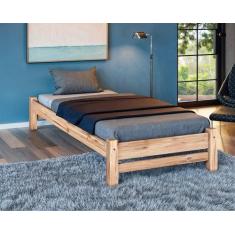 Cama de Solteiro Turca Madeira Maciça Sem Pintura - Mundo Das Beliches