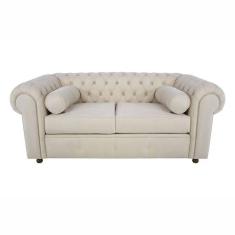 Sofá Chesterfield 02 Lugares 1.80 Cm Cor Bege 1050-01 Jr