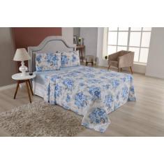 Kit Jogo De Lençol 4 Peças King Percal Com Lençol De Cima Estampado Jo