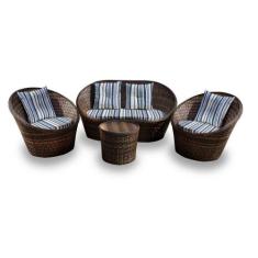 Conjunto de Sofá Fibra Sintética Bola - 1 Sofá 2 L + 2 Poltronas + 1 M