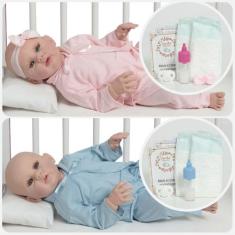 Boneco Reborn Realista Gêmeos Recém Nascidos Pode Dar Banho - Cegonha 