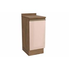 Gabinete de Cozinha Modulado Balcão Curve c/ Tampo 40cm Nogueira/Macadamia - Kappesberg