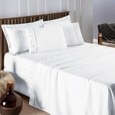 Jogo de Cama Casal Infinity 400 Fios 04 Peças Branco - BIA ENXOVAIS