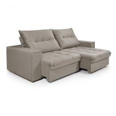 Sofá Cancún 2,90 3 Lugares Império Estofados Veludo Veludo Marfim 162