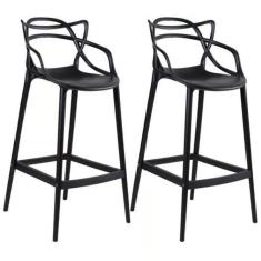 Kit C|2banqueta Baixa Masters Allegra - 66 Cm - Preto