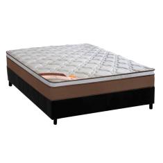 Kit Cama Box Completa Casal Pocket Revolution 138x188 com Colchão Molas Ensacadas Suede Black Revolution