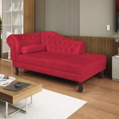 Diva Recamier Dora 130cm Lado Direito Suede Vermelho
