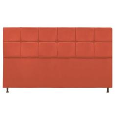 Cabeceira Estofada Damares 195 cm King Size Com Botonê Suede Terracota