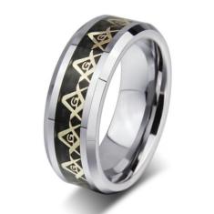 Anel Masculino Maçonaria Maçom Maçônico Tungstênio - Judith Joias, 29