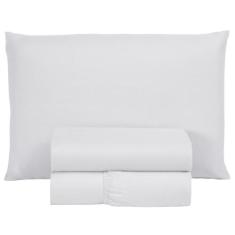 Kit Jogo de Cama Lençol Solteiro 400 Fios Poliéster com Virol 3 peças 