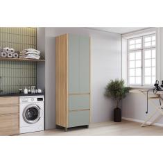 Paneleiro de Cozinha Modulado Marquesa c/ 2 Portas e 2 Gavetas 70cm Nature/Verde - Nesher