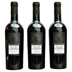 Vinho Primitivo di Manduria Conte di Campiano | Kit com 3 Garrafas | Oferta