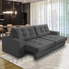 Sofá Retrátil e Reclinável 2 lugares 1,50m com Molas Marcela Suede Cin